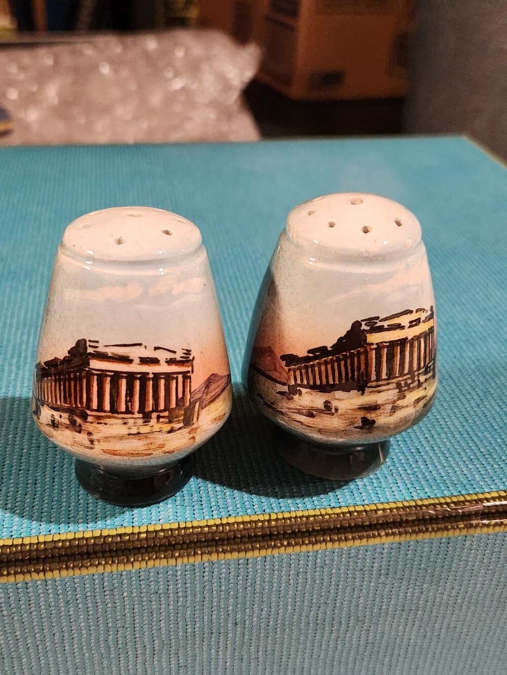 Salt & Pepper Shakers Ceramic Parthenon Columns Athenian Greek